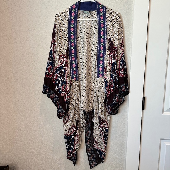 Flying Tomato Vibrant Boho Comfy Open Front Oversized Kimono - Size S/M - EUC - Picture 1 of 7